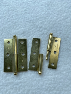 60x40mm ব্রাস ধাতুপট্টাবৃত H শৈলী মন্ত্রিসভা Hinges বন্ধ বন্ধ